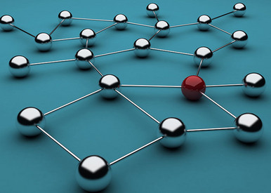 Gitter mit Kugeln als Netzwerk